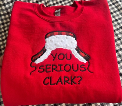 Embroidered “You serious Clark” crewneck sweatshirt - image1